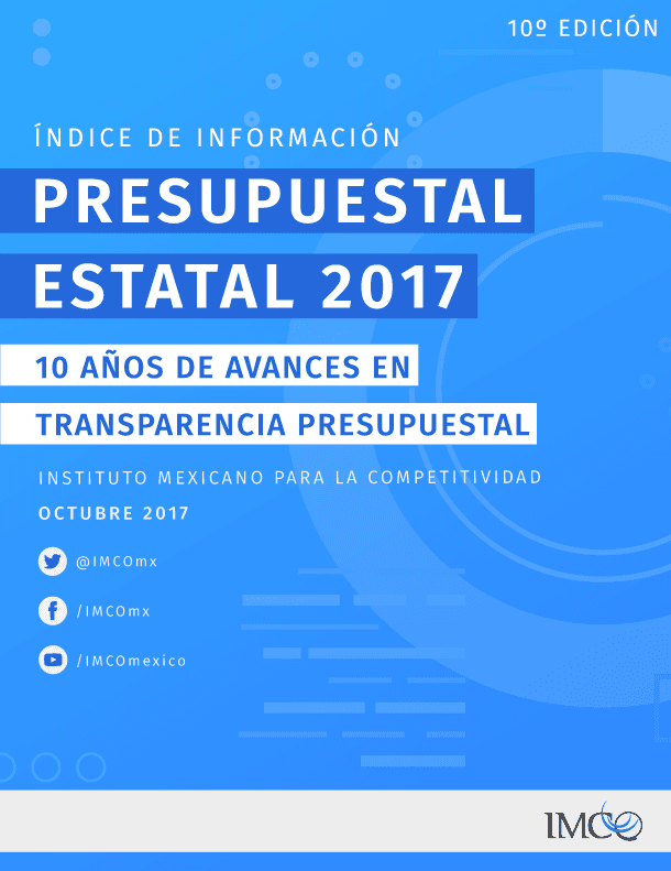 Portada del Índice de Información Presupuestal Estatal 2017