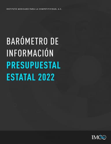 Portada: Barómetro de Información Presupuestal Estatal 2022